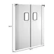 Koolmore KM-SWD36X2 Double Panel Traffic Door, Aluminum, 72"W x 84"H, Swing Door with 9"x14" Window 2 image