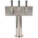 Micro Matic D7743PSS T-Style Draft Beer Tower Counter, 12" x 14-3/4" 3 Brass Faucets Stainless Steel 1 image