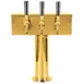 Micro Matic D7743PVD T-Style Draft Beer Tower, 12" W x 14-3/4" H, 3 Brass Faucets, PVD Brass Finish 1 image