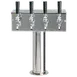 Micro Matic D7744PSS T‑Style Draft Beer Tower Countertop 12"W x 14‑3/4"H Steel 4 Chrome Brass Faucets 1 image