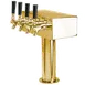 Micro Matic D7744PVD T‑Style Draft Beer Tower, 12" x 14‑3/4", Brass PVD Finish, 4 Brass Faucets 1 image