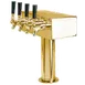 Micro Matic D7744PVDKR Beer Tower, 12" x 14‑3/4", Gly, 4 PVD Brass Faucets, 3" Column, Brass Finish 1 image