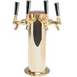 Micro Matic DS-244-PVD Column Draft Beer Tower Countertop, 4" × 13‑3/4" H, Stainless 4 Brass Faucets 1 image