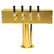 Micro Matic DS-254-PVD Draft Beer Tower, Countertop, 20"W X 15‑1/2"H, 4 Brass Faucets, PVD Brass 1 image