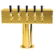 Micro Matic DS-255-PVD T‑Style Draft Beer Tower Countertop 20" W 5 Brass Taps, 4" Col, PVD Finish 1 image