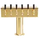 Micro Matic DS-256-PVD Beer Tower, 20" W × 15-1/2" H, 6 Brass Faucets, 4" Column, Brass Finish 1 image