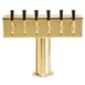 Micro Matic DS-256-PVDKR T‑Style Draft Beer Tower, 20"×15½", 6‑Tap PVD Faucets, Cooling Block 1 image