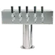 Micro Matic DS-355-PSS Draft Beer Tower, 20" W x 15½" H, Steel, 4-6 Tap Column, Chrome Brass Faucets 1 image