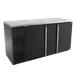 Micro Matic MBB68-E 69" Bar Cooler, 28 cu ft, Black Vinyl, 1/3 HP R290, Hinged Doors with Locks 1 image