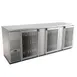 Micro Matic MBB94GS-E 95" Stainless Back Bar Cooler, 3 Glass Doors, R290, 1/3 HP 115V 1 image