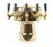 Micro Matic MTB-5BR Draft Beer Tower, Countertop, 12" Dia. x 15-5/16" H, Brass Finish, Brass Faucets 1 image