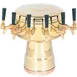 Micro Matic MTB-6BR Mushroom Beer Tower, Counter, 12" Dia x 15-5/16" H, Brass Finish, 6 Faucets 1 image