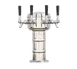 Micro Matic MTM-4PSS Countertop Beer Tower, 7-5/16" Dia. x 14" H, 4 Chrome Brass Faucets, Finish 1 image