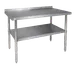 Klinger's Trading BSG3048 48" Open Base Work Table with Undershelf, 2" Backsplash / 18 Gauge Top 1 image