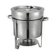 Winco 211 11 Qt. Round Stainless Steel Soup Chafer 1 image
