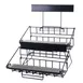 Winco APRK-6 2-Level Black Wire Airpot Rack, Holds 6 Airpots, Steel Drip Tray - Set 1 image