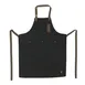 Winco BA-3327K Black Full-Length Bib Apron, 33½" L x 27" W, 80/20 Cotton-Poly, Neck Strap, 8 Pockets + 1 Pen Pocket 1 image