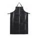 Winco BA-HN Bib Apron – Heavy Vinyl, Black, 41¼" L x 26½" W, Standard Style with One Front Pocket, Protection 1 image