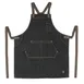 Winco BADN-3126 Bib Apron – 31.75" L x 26.75" W, blue denim with brown straps, cotton/poly blend, 3 pockets, washable 1 image