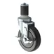Winco CT-1B 5" PU Caster with Brake, 200-250 lb, Fits 1-5/8" or 1-1/2" tubing, 6" lift – 2/Set 1 image