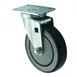 Winco CT-23 Plate Caster, 5" Wheel, 3-5/8" x 2-3/8" Plate, Polyurethane Wheels, 220 lb, 2/Set 1 image