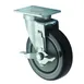 Winco CT-23B 5" Plate Caster with Brake, 220 lb, Polyurethane Wheel, 3-5/8" x 2-3/8" Plate – 2/Set 1 image
