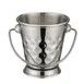 Winco DDSA-101S 3" x 3 1/8" Hammered Stainless Steel Mini Pail with Handle 1 image