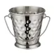 Winco DDSA-102S 3 1/2" x 3 5/8" Hammered Stainless Steel Mini Pail with Handle 1 image