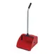 Winco DP-14R Lobby Dust Pan - Jumbo 13-5/8" x 14" x 8-7/8" D, 25" H handle, red polypropylene - Set 1 image