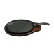 Winco FS-2 2‑Piece Oval Fajita Server Set, 10" Cast Iron Skillet with Wooden Under Liner 2 image