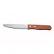 Winco KB-15W Jumbo 10" OAL Steak Knife, 5" Stainless Blade, Round Tip, Oak Wood Handle - 1 Dozen 1 image