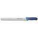 Winco KSTK-122 Sof-Tek 12" High Carbon Steel Roast Beef Slicing Knife w/ Black / Blue Handle 1 image