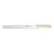 Winco KWP-122 High Carbon Steel 12" Roast Beef Slicing Knife w/ White Polypropylene Handle 1 image