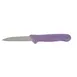 Winco KWP-30P Paring Knife, 3¼" Steel Blade, Purple Plastic Handle, NSF Certified - 2/Pack 1 image