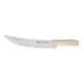 Winco KWP-90 Stäl 9-1/2" Steel Cimeter Steak Knife w/ White Polypropylene Handle 1 image