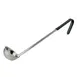 Winco LDCN-2K 2 oz One-Piece Stainless Steel Serving Ladle w/ Black Handle 1 image