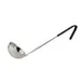 Winco LDCN-8K Stainless Steel 1 Piece 8 oz. Serving Ladle w/ Black Handle 1 image