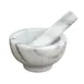 Winco MPS-42W Marble Mortar & Pestle Set, 4-1/2" Mortar, 5" Marble Pestle, 4-6" Length 1 image