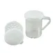 Winco PDG-10 Clear 10 oz. Polycarbonate Dredge with 3 Snap-On Lids (small, medium, & large) 1 image
