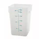 Winco PESC-22 22 qt Square Food Storage Container, Polypropylene, White 1 image