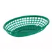 Winco PFB-10G Food Basket, Oval Green Plastic, 9.5" x 5" x 2", Microwave Safe to 150°F - 1 Dozen 1 image