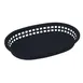 Winco PLB-K Black Oval Platter Basket, 10.75" x 7.25" x 1.5", Lamp Safe to 150°F, NSF - 1 Dozen 1 image