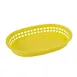 Winco PLB-Y Oval Yellow Plastic Basket 10.75"x7.25"x1.5" Microwave Safe Dishwasher Safe - 1 Dozen 1 image
