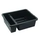 Winco PLTC-7K Black Bus Box, 2-Compartment, Rounded Corners 1 image
