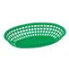 Winco POB-G Oval Food Basket 10.25" x 6.75" x 2" Green Plastic Safe to 150°F BPA‑Free - 1 Dozen 1 image