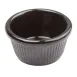 Winco RFM-4K 4-oz Black Melamine Ramekin, Fluted, Heat-Resistant 212°F, Dishwasher-Safe - 1 Dozen 1 image