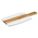 Winco SBMW-157 10 3/4" x 7" Marble and Wood Serving Board wi/ Handle 1 image