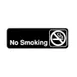 Winco SGN-310 No Smoking Sign - Black and White, 9" x 3" w/ Symbol 1 image