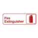 Winco SGN-382W Fire Extinguisher Sign - Red and White, 9" x 3" 1 image