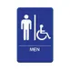 Winco SGN-652B Handicap Accessible Men's Restroom Sign - Blue and White, 9" x 6" 1 image